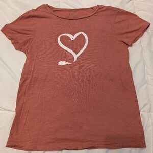 Loft Rust Heart Tape-Measure Graphic Tee